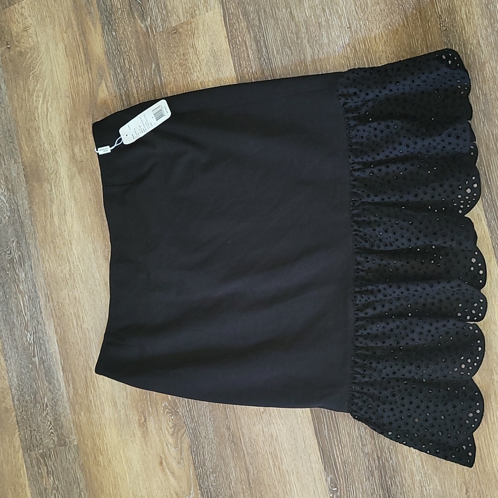 ARKIS PUNTO BLACK EYELET RUFFLE SKIRT NWT WOMEN SIZE 16